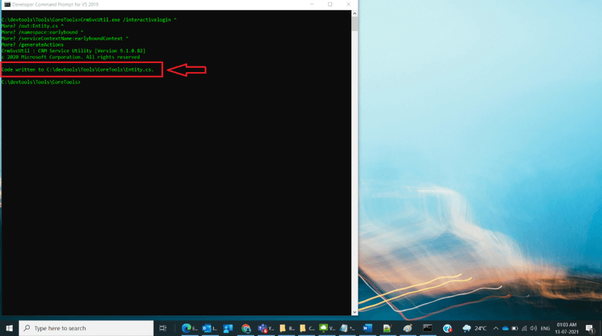 Generate EarlyBoundClass File with Code GenerationTool in Dynamics CRM